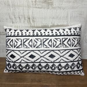 Black & White Geometric Lumbar Pillow